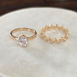 Elegant Gold Ring Set of 2
